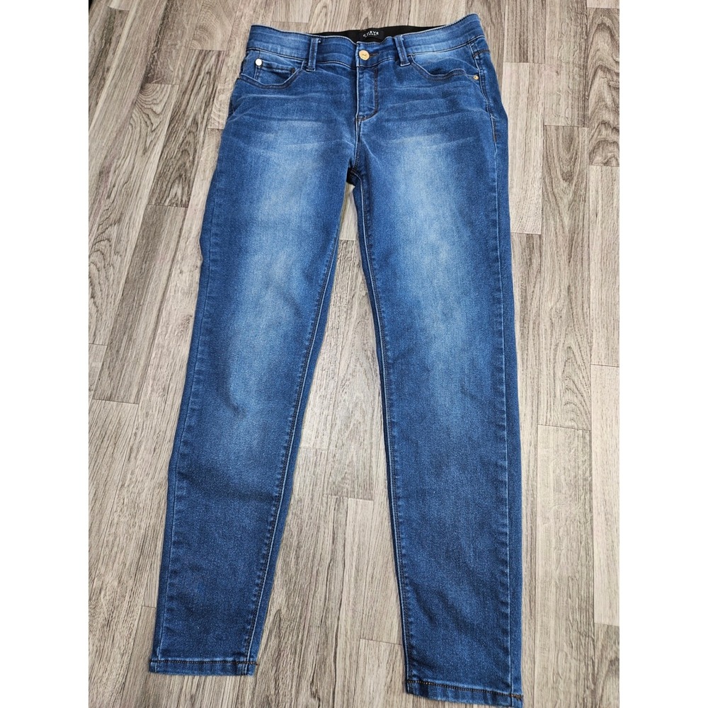 Curve Appeal Skinny Jeans Womens 8/29 Blue Stretch Comfort Waistband Denim